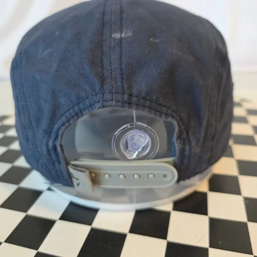 Rove Supply Yosemite 5 Panel Camper Hat Navy Blue Gray Strapback